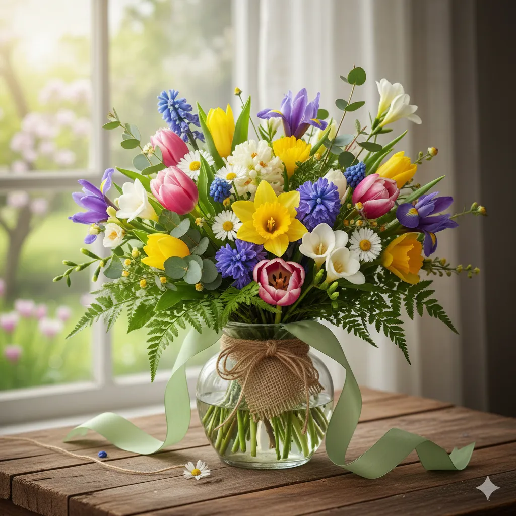 Vårens blomsterbukett